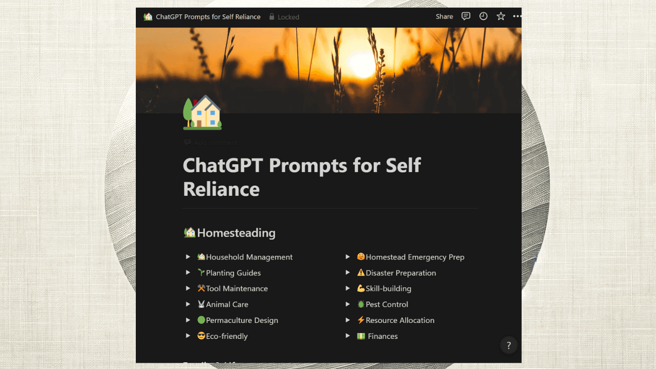 +486 ChatGPT Prompts for Self Reliance