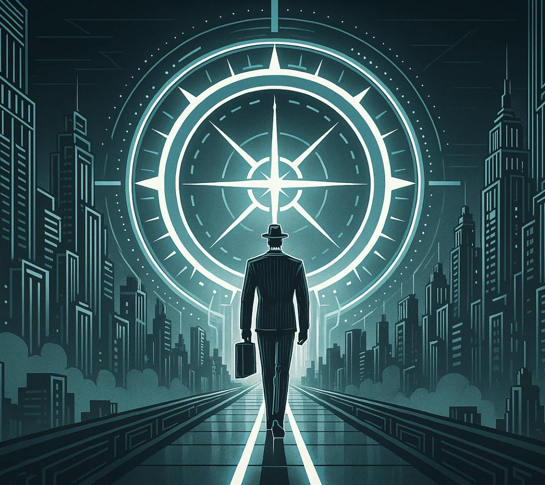 The Entrepreneur's Compass cyan compass illustration